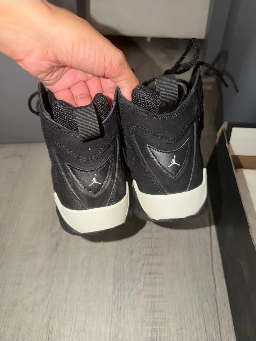 Jordan Kids Black and White High-Top Sneakers